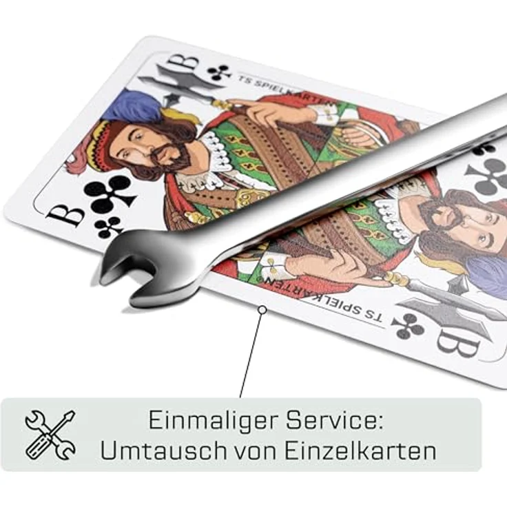 TS Spielkarten Doppelkopf Spielkarten aus 100% Kunststoff, Premium, wasserfest, 48 Karten + 2 Joker, Französisches Bild, 59x91mm – Bild 4