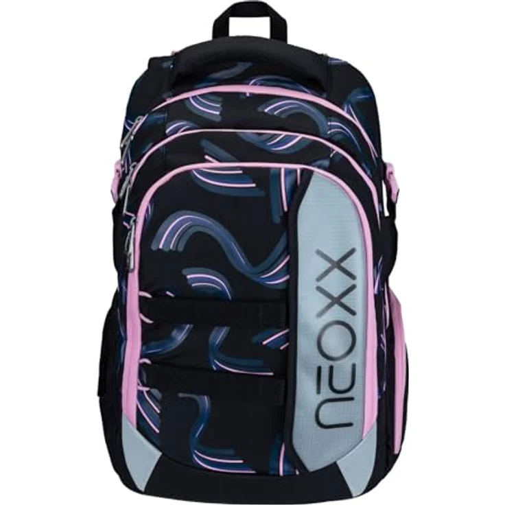 neoxx Active Pro Schulrucksack mit Laptopfach, ergonomisches Tragesystem, schwarz – Bild 1