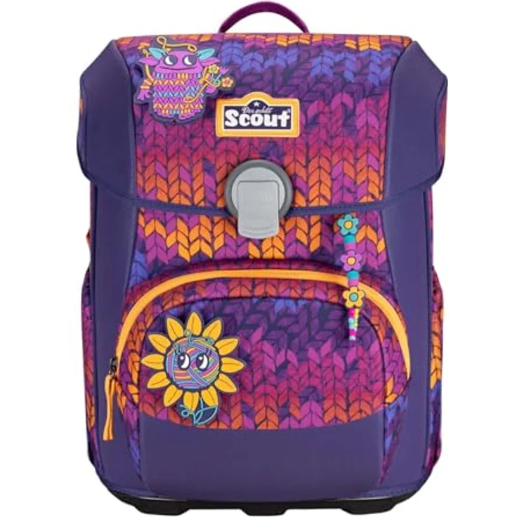 SCOUT Superflash Neo Set 4-teilig Fantasy, Schulranzen mit extragroßen retroreflektierenden Flächen, inkl. zwei Mäppchen und Sportbeutel, Maße 27 x 39 x 18 cm – Bild 2