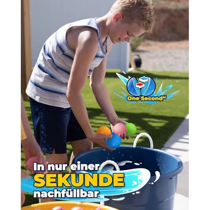 SOPPYCID Wiederverwendbare Wasserbomben, Schnell Befüllbare Wasserbälle für Garten, Pool, Strand – 20 Stück, Sommer Outdoor Spielzeug für Kinder und Erwachsene – Bild 3