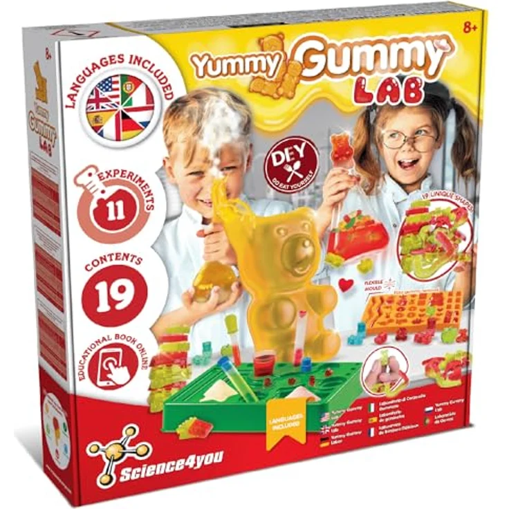 Science4you Gummibärchen-Labor, Experimentierset zur Herstellung von Gummibärchen in 19 Formen für Kinder ab 7 Jahren – Bild 1