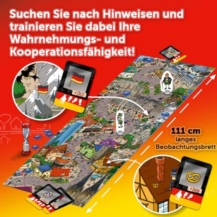 Trefl Spy Guy Deutschland, Kooperatives Detektivspiel mit großem Spielbrett (111 cm), für 1-4 Spieler ab 5 Jahren, ideale Familienunterhaltung – Bild 5