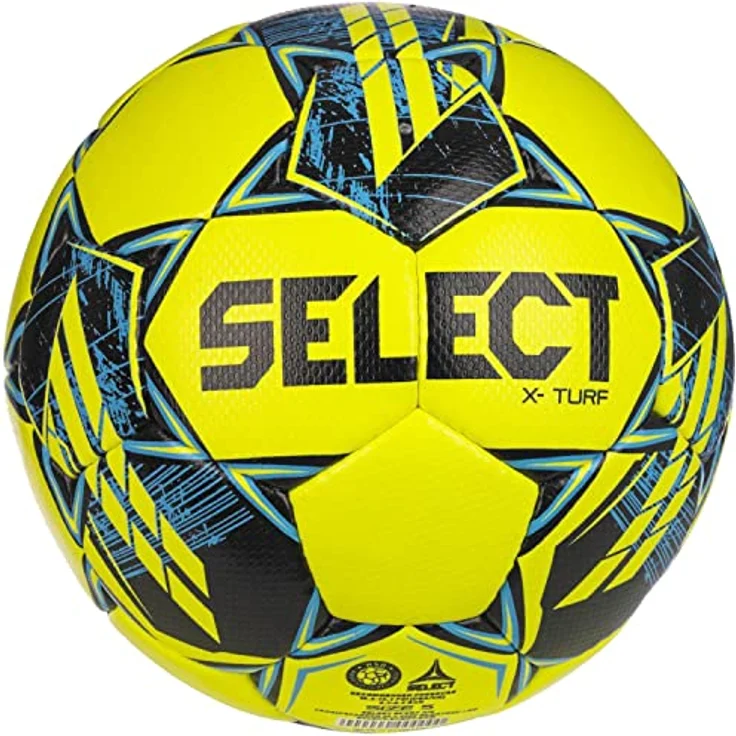 Select X-Turf FIFA Basic Ball X Turf, Unisex Fußball aus synthetischem Leder, gelb-blau, Größe 5 EU – Bild 2