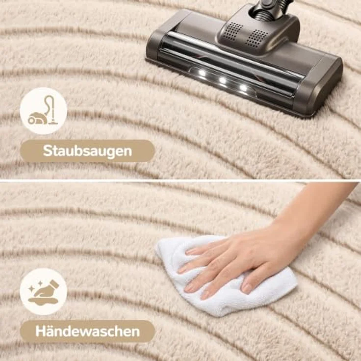 Tuocal Krabbelmatte Baby Spielmatte 120x170x2,5cm, rutschfeste Schaumstoffdecke, Beige – Bild 5