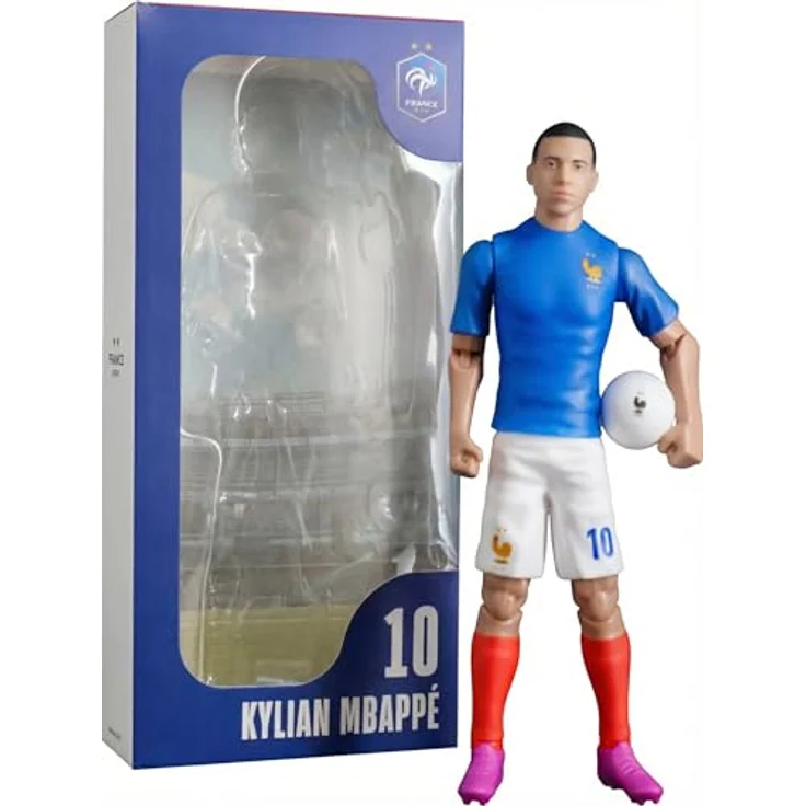 Banbotoys France Mbappé Actionfigur, 20 cm beweglich mit 10 Gelenkpunkten und Fußball, offizielles FFF Merchandise – Bild 4