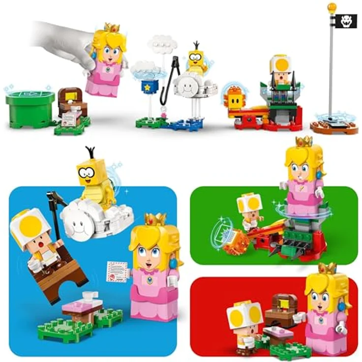 LEGO Super Mario Abenteuer mit interaktiver Peach, gelbem Toad, Nintendo Geschenk für Kinder ab 6 Jahren 71441 – Bild 4