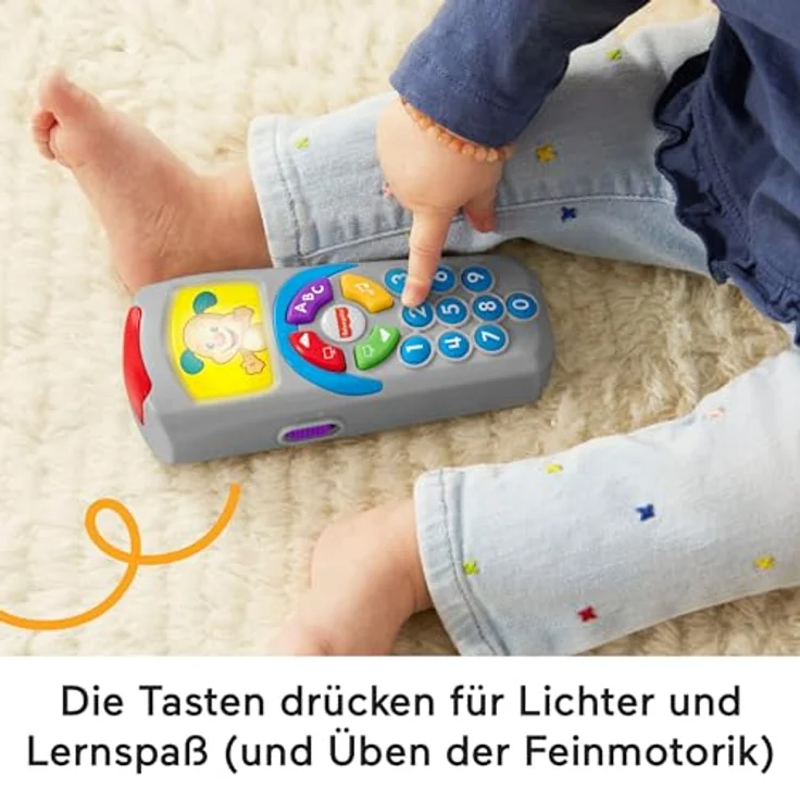 Fisher-Price Lernspaß Hündchen-Fernbedienung, Spielzeugfernbedienung mit Musik und Lichtern, ab 6 Monaten, deutsche Version, HXB88 – Bild 4