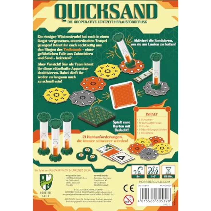Horrible Games Quicksand, kooperatives Familienspiel für 1-7 Spieler, ab 8 Jahren, 15 Minuten Spielzeit, Deutsch – Bild 4