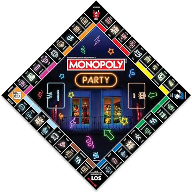 Winning Moves Monopoly Party, Brettspiel für 2-6 Spieler ab 16 Jahren, inklusive 8 Metall-Token und einzigartigem Party-Spielbrett – Bild 3