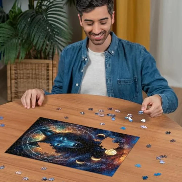 Ravensburger Puzzle 12000442 - Leuchtender Wolf - 500 Teile Puzzle für Erwachsene und Kinder ab 12 Jahren, Tier-Puzzle Wolf, Erdebraun Oder Gedämpfte Naturtöne – Bild 4