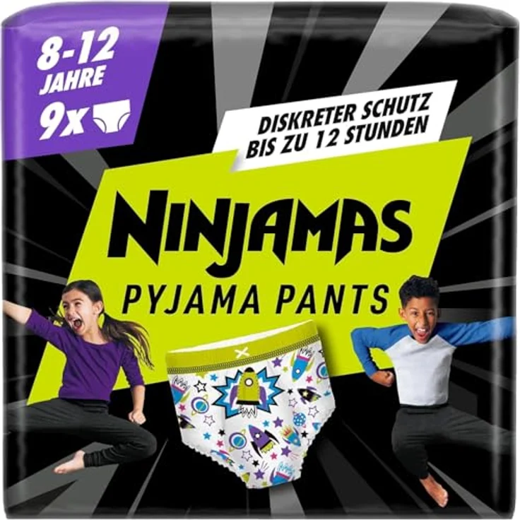 Pampers Ninjamas Pyjama Pants, Höschenwindeln für Kinder 27-43 kg, Space Ships, 9 St. – Bild 1