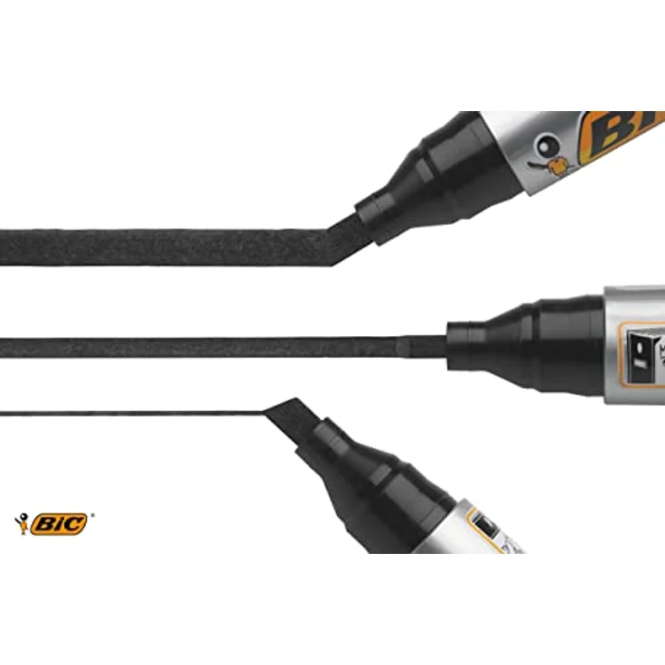 BIC Marking 2300 Permanent Marker, in Schwarz, Wasserfester Stift auch für Karton, Glas und Kunststoff, Strichstärke 3.7 mm, 12er Pack – Bild 2