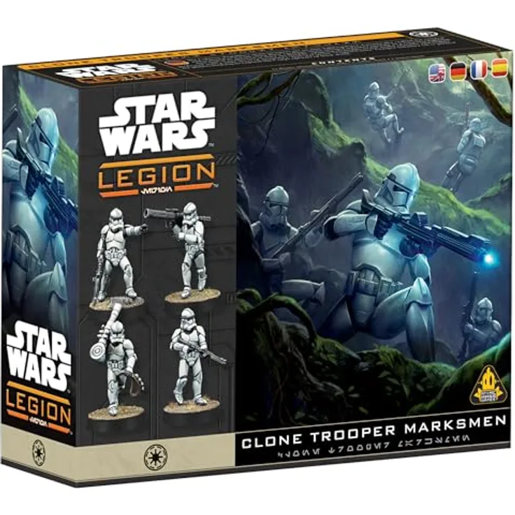 Atomic Mass Games Star Wars Legion Clone Trooper Markemen, Klontruppen-Scharfschützen-Miniaturen Set mit 11 Figuren und DC-15 Blastergewehr