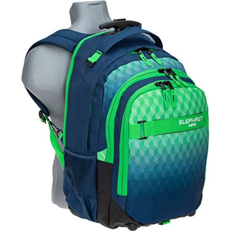 Elephant 3 Teile Set Trolley Hero Signature Schulranzen, 35 Liter, Alu Ausziehgriff, Inliner Räder, Cube Green (Grün) – Bild 4