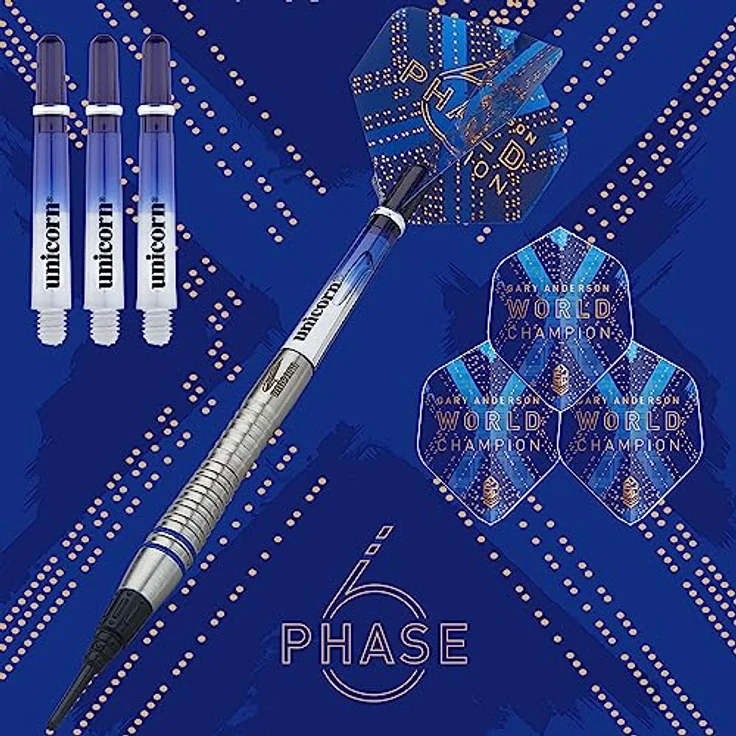 Unicorn Weltmeister Natur Darts, blau, 18 g – Bild 2