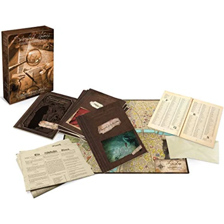 Asmodee Sherlock Holmes Consulente Investigativo, Brettspiel mit 10 kniffligen Fällen und London-Karte – Bild 4