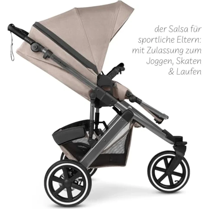 ABC Design Sportbuggy Salsa 5 Run, Kinderwagen mit Luftreifen und 5-Punkt-Gurtsystem, Camel – Bild 3