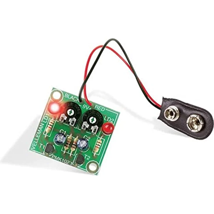 Whadda Lötbausatz, blinkende LEDs, STEM-Projekt für Jung und Alt, hergestellt in Belgien
