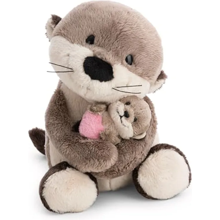 NICI Kuscheltier Otter 20cm mit Jungotter 6cm, braun, aus weichem Plüsch, ideales Plüschtier zum Kuscheln und Spielen für Kinder & Erwachsene, perfekte Geschenkidee - 62844