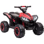 HOMCOM Elektro-Kinderquad Elektro-Quad, MP3-Musikplayer, USB-Anschluss, Belastbarkeit 25 kg, 3-6 km/h, Rot