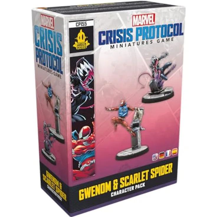 Atomic Mass Games Gwenom und Scarlet Spider Character Pack, Sammelfiguren für Marvel: Crisis Protocol mit hochdetaillierten Miniaturen und Spielkarten