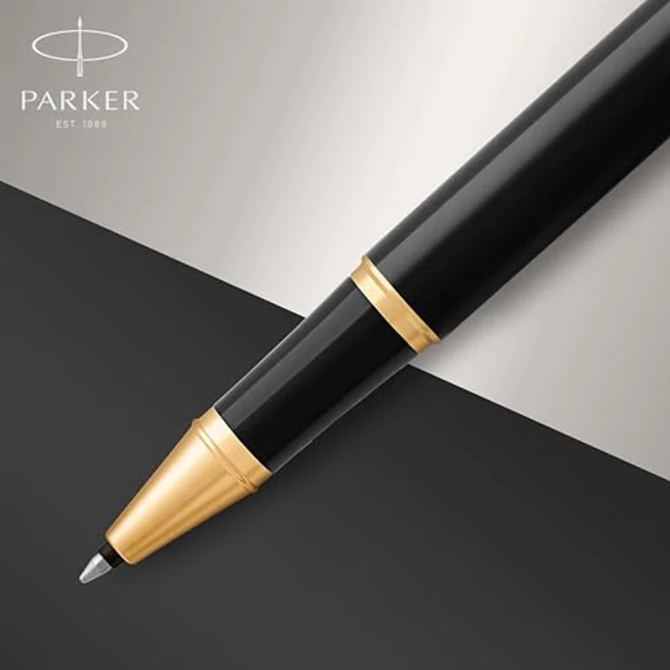 Parker Pen IM Black Lacquer, Schreibstift mit Edelstahlfeder in Schwarz – Bild 4