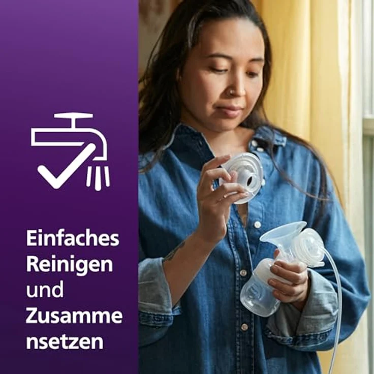 Philips AVENT Doppelmilchpumpen-Kit SCF335/12, 9-teilig mit Natural Motion Technologie, einfache Reinigung, transparent – Bild 5