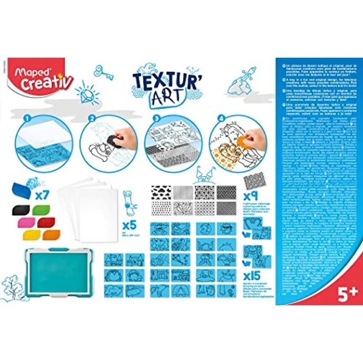 Maped CREATIV - Puzzle- und Mal-Set TEXTURE ART, 907038, sortiert - Kreatives Kombinationsspiel mit Struktur-Puzzle und Mal-Funktion – Bild 2