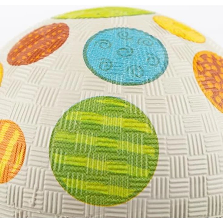 sigikid 43090 Patschwork Kautschukball-12 cm, grau mit bunten Patchwork-Punkten – Bild 4