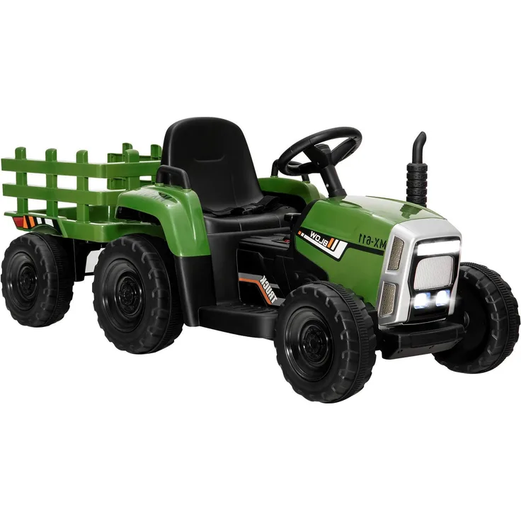 KOMFOTTEU Elektro-Kinderauto Traktor, 30 kg Belastbarkeit, ab 3 Jahre, dunkelgrün