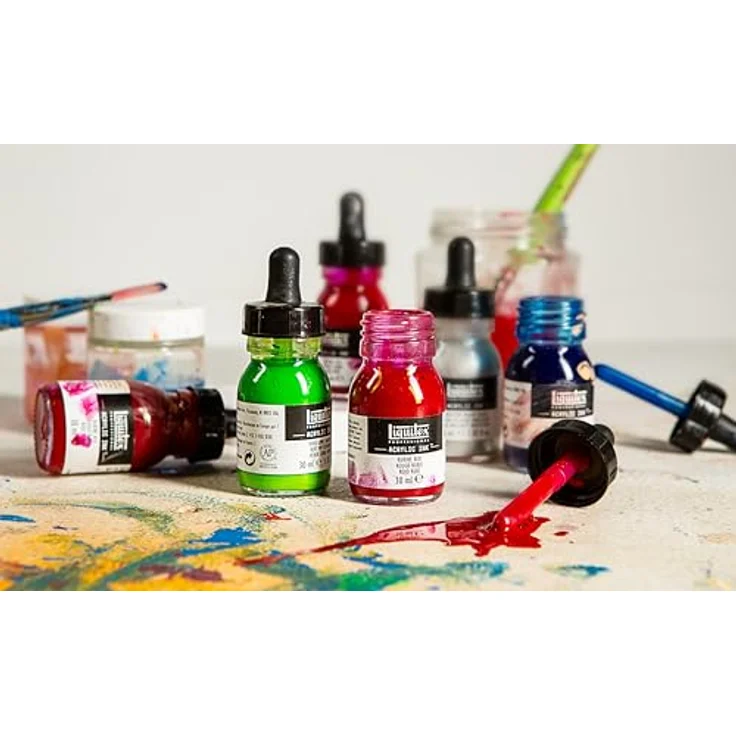 Liquitex Professional Acrylfarben Ink, 30 ml, hochpigmentierte Airbrushfarbe in irisierendem hellem Gold, wasserfest und vielseitig einsetzbar – Bild 5