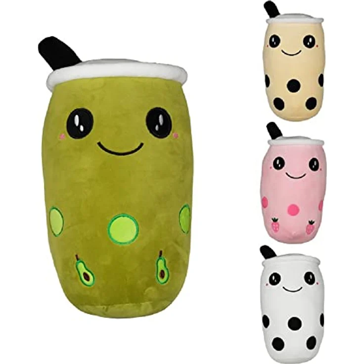 Bubble Tea Plüschtier Boba Kuscheltier Plüschpuppen Weiche Bubble Tea Kuscheltier Tee Weiche Puppe Teetasse Kissen Kinderspielzeug (Weiß) - Preisvergleich – Bild 2