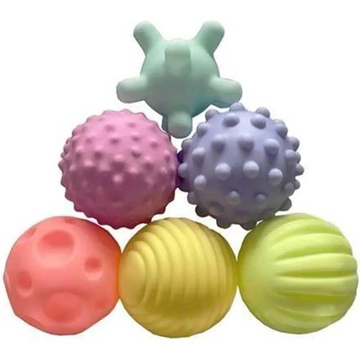 Magni Colourful Baby Sensory Ball Set, Geometrische Formen mit taktilen Oberflächen für motorische und kognitive Entwicklung