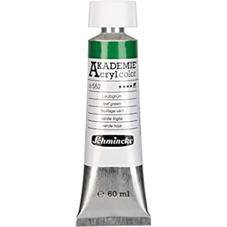 Schmincke AKADEMIE Acryl color, Laubgrün, 60 ml Tube, brillante Künstler-Acrylfarbe, hoch lichtecht und kadmiumfrei für Acrylmalerei und Mixed Media – Bild 1