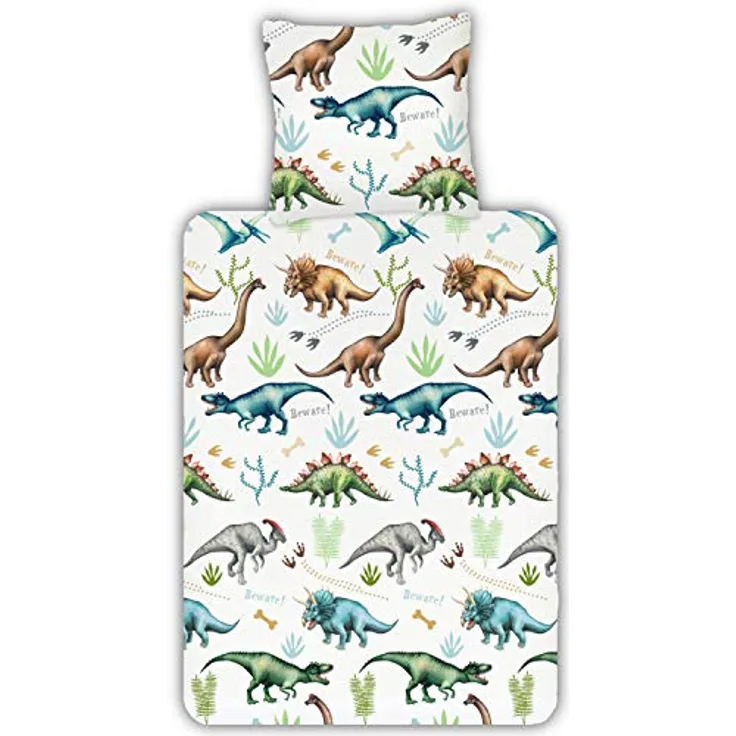 ESPiCO Bettwäsche Trendy Bedding Dinos Dinosaurier Dino Saurier Knochen Schnabel Flügel Tiermotiv Reptilien Renforcé, Größe:135 cm x 200 cm - Preisvergleich