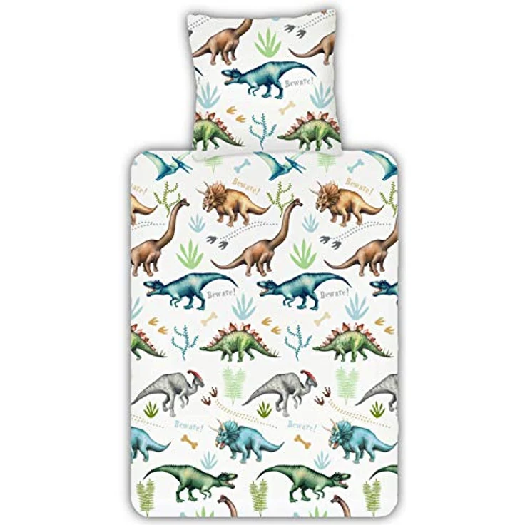 ESPiCO Bettwäsche Trendy Bedding Dinos Dinosaurier Dino Saurier Knochen Schnabel Flügel Tiermotiv Reptilien Renforcé, Größe:135 cm x 200 cm - Preisvergleich – Bild 1