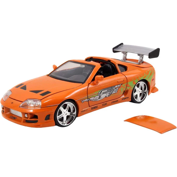 Jada Spielzeug Jada Fast & Furious 1995 Toyota Supra 1:24, detailgetreue Metall-Nachbildung mit öffnenden Türen, orange