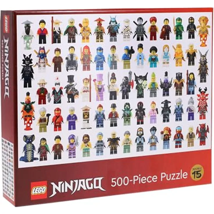 Chronicle Books LEGO NINJAGO 500-Piece Puzzle, Familienpuzzle mit spektakulären Ninja-Minifiguren und Charakterübersicht, 39,4 x 61 cm