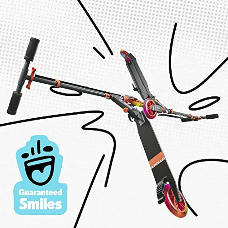 Apollo Scooter LED - Skyracer Led | City Scooter mit Federung | klappbar | Ab 5 Jahren | Cityroller verstellbar - grau/orange – Bild 5