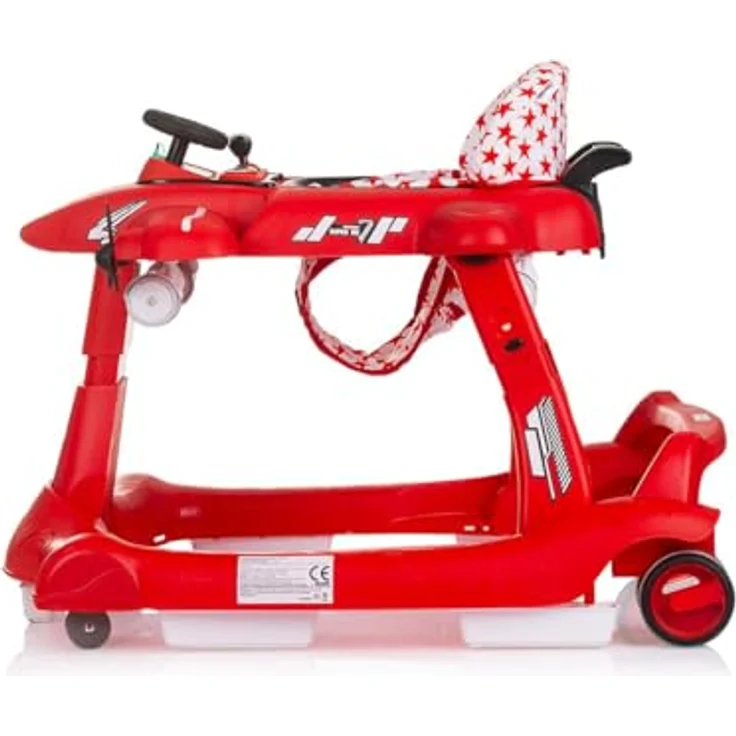 Chipolino Lauflernhilfe Airplane 3 in 1, Schiebespielzeug mit Musik, rot, höhenverstellbar, klappbar, ab 6 Monaten – Bild 3