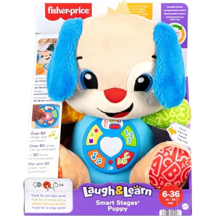 Fisher-Price Laugh&Learn Smart Stages Puppy, interaktive Lernfigur für Kleinkinder, weich und mehrsprachig, geeignet ab 6 Monaten – Bild 6