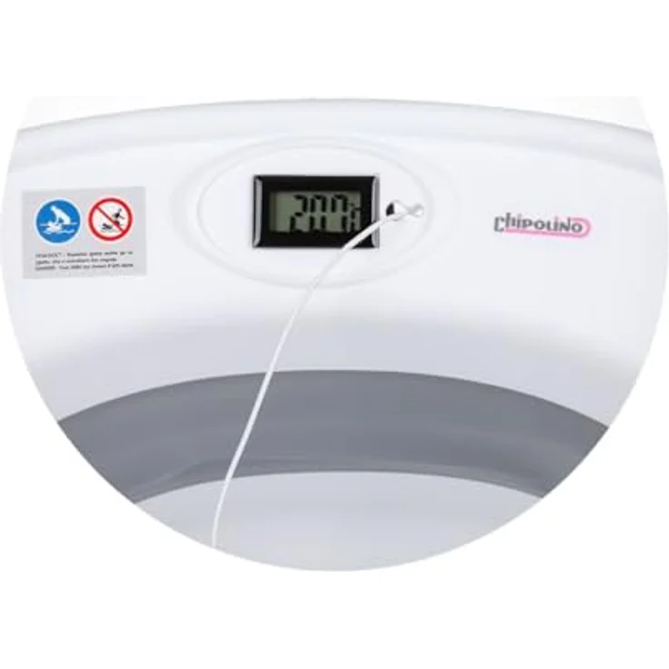 Chipolino Babybadewanne-Set Bali faltbar 83 cm Eimer, integriertes Thermometer, grau – Bild 4