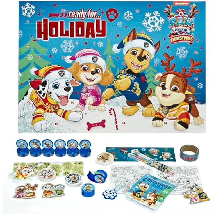 UNDERCOVER Paw Patrol Adventskalender 2025, 24-tlg. mit Schreibwaren und Spielzeug für Kinder ab 3 Jahren