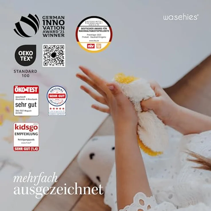 Waschpads für Babys & Kinder 2er-Set (Pastel Yellow) – Bild 5