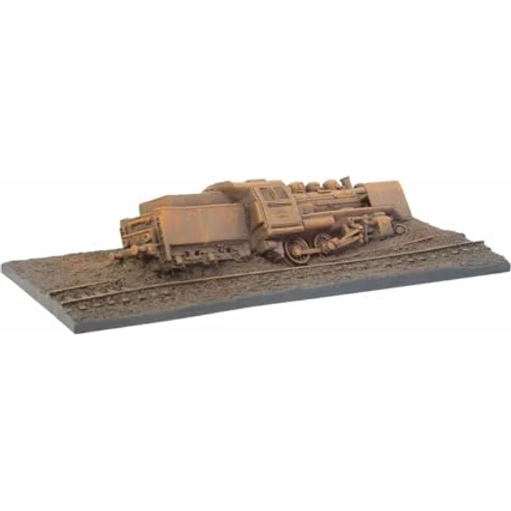 Noch Vergessener Ort „Lokomotive“, handkoloriert, für Spurweite H0, 24 x 10,1 x 5,2 cm, ideales Diorama für Modellbahnanlagen – Bild 3