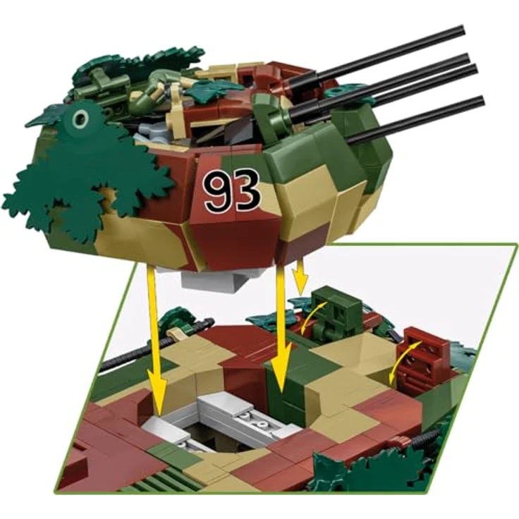 Cobi Executive Edition Flakpanzer IV Wirbelwind, 1:28 Modell mit 1.195 Bausteinen und drehbarer 2-cm-Flugabwehrkanone – Bild 5