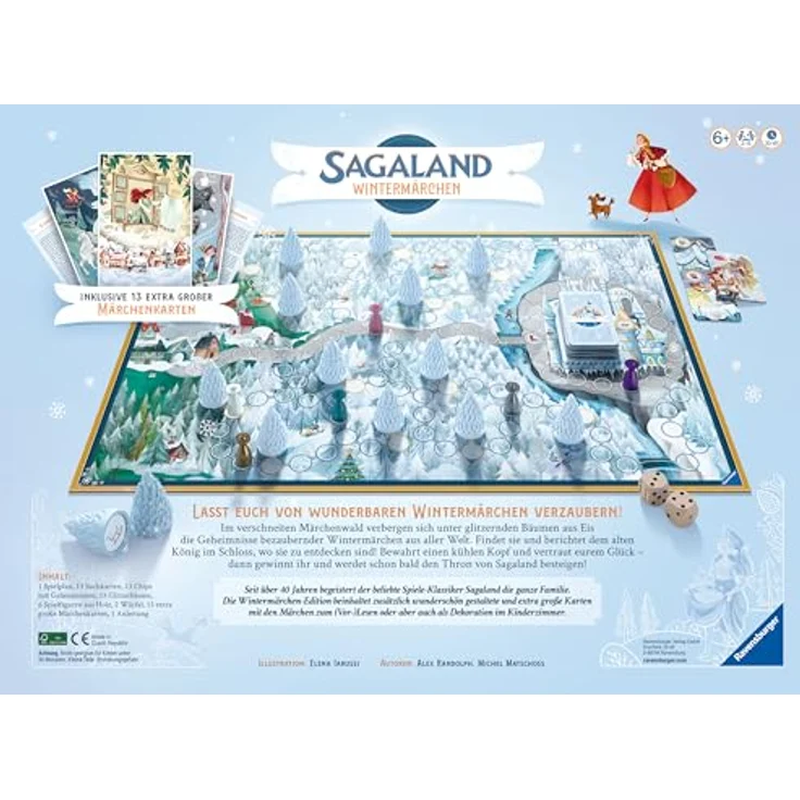 Ravensburger 22460 - Sagaland Wintermärchen - Brettspiel für Kinder und Erwachsene, 2-6 Spieler, Merkspiel, Familienspiel-Klassiker, Wintermärchen-Ausgabe mit 13 extra großen Märchenkarten – Bild 3