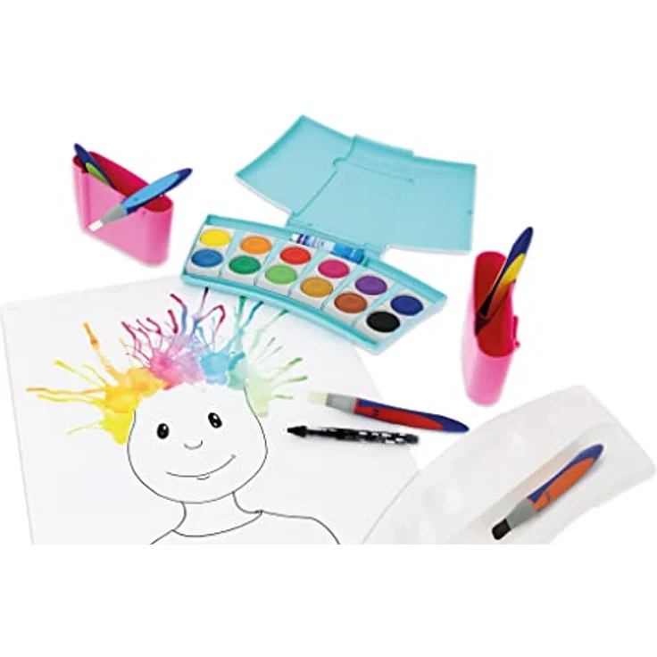 Pelikan Farbkasten ProColor®, Türkis/Neongelb, 12 Farben mit Deckweiß und herausnehmbarer Mischpalette – Bild 3