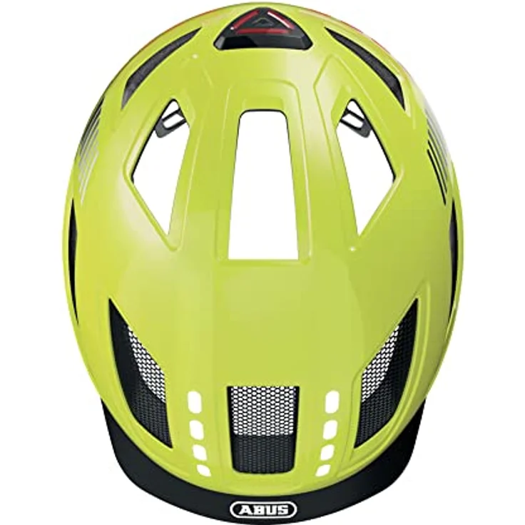 ABUS Fahrradhelm mit Licht - Hyban 2.0 LED - Vorder- und Rücklicht & robuste Hartschale - für Damen und Herren - Gelb Glänzend, Größe L – Bild 4