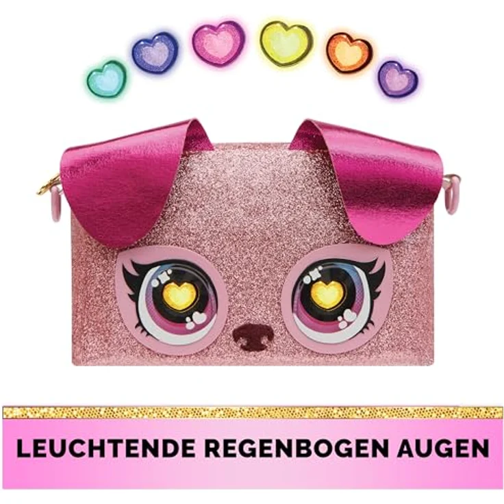 Purse Pets Clutch Dazzling Diva Hündchen - Kindertasche und Spielzeug in einem, die Augen leuchten in Regenbogenfarben, für Kinder ab 4 Jahren – Bild 4